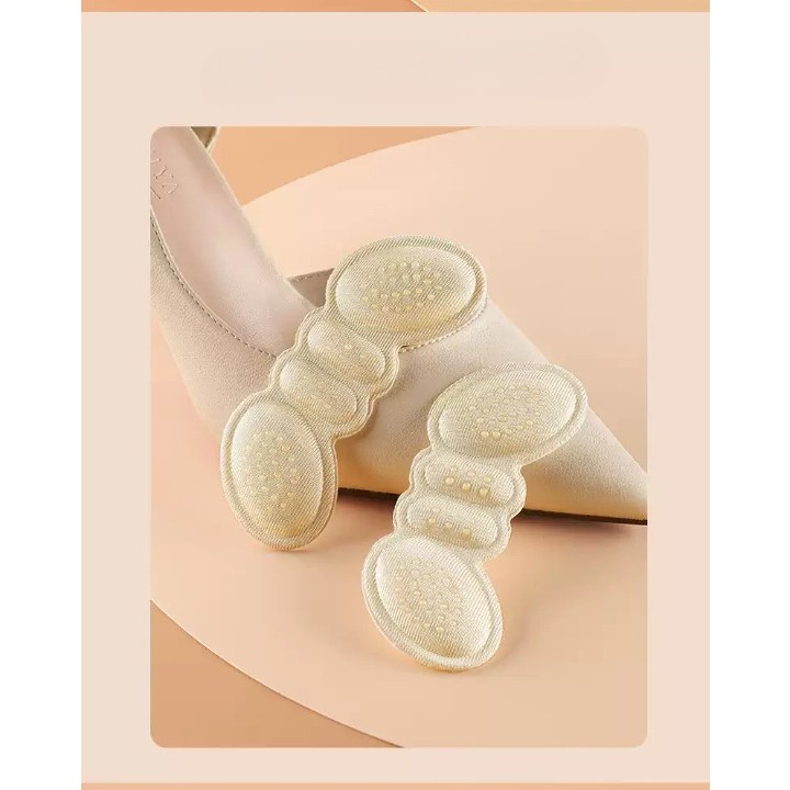 Set 2 branturi cu pernute pentru calcai, suport interior pentru incaltaminte, marime universala, aderent pe piele, crem [3]