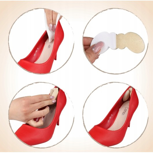 Set 2 branturi cu pernute pentru calcai, suport interior pentru incaltaminte, marime universala, aderent pe piele, crem [9]
