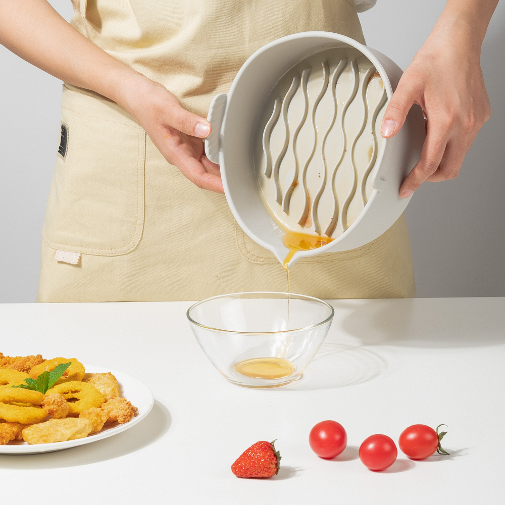 Set 2 tavi din silicon ecologic pentru air fryer  temperatura maxima 230 grade, reutilizabile, reciclabile, cu manere anti-alunecare, fund antiaderent, 18.7 x 19.5 x 7 cm, gri [9]