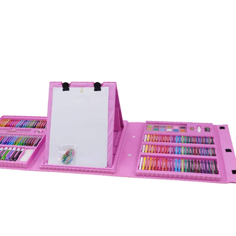 Set 208 piese, complet pentru pictura si desen, tip servieta, 3-12 ani, 32.6 x 27.7 x 6 cm, roz [5]
