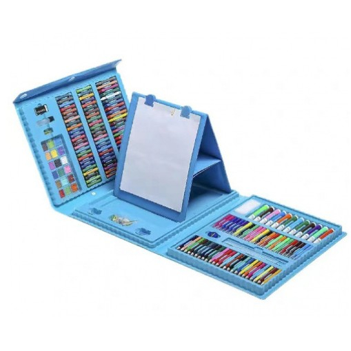 Set 208 piese, complet pentru pictura si desen, tip servieta, 3-12 ani, 40.5 x 5 x 30 cm, albastru [6]