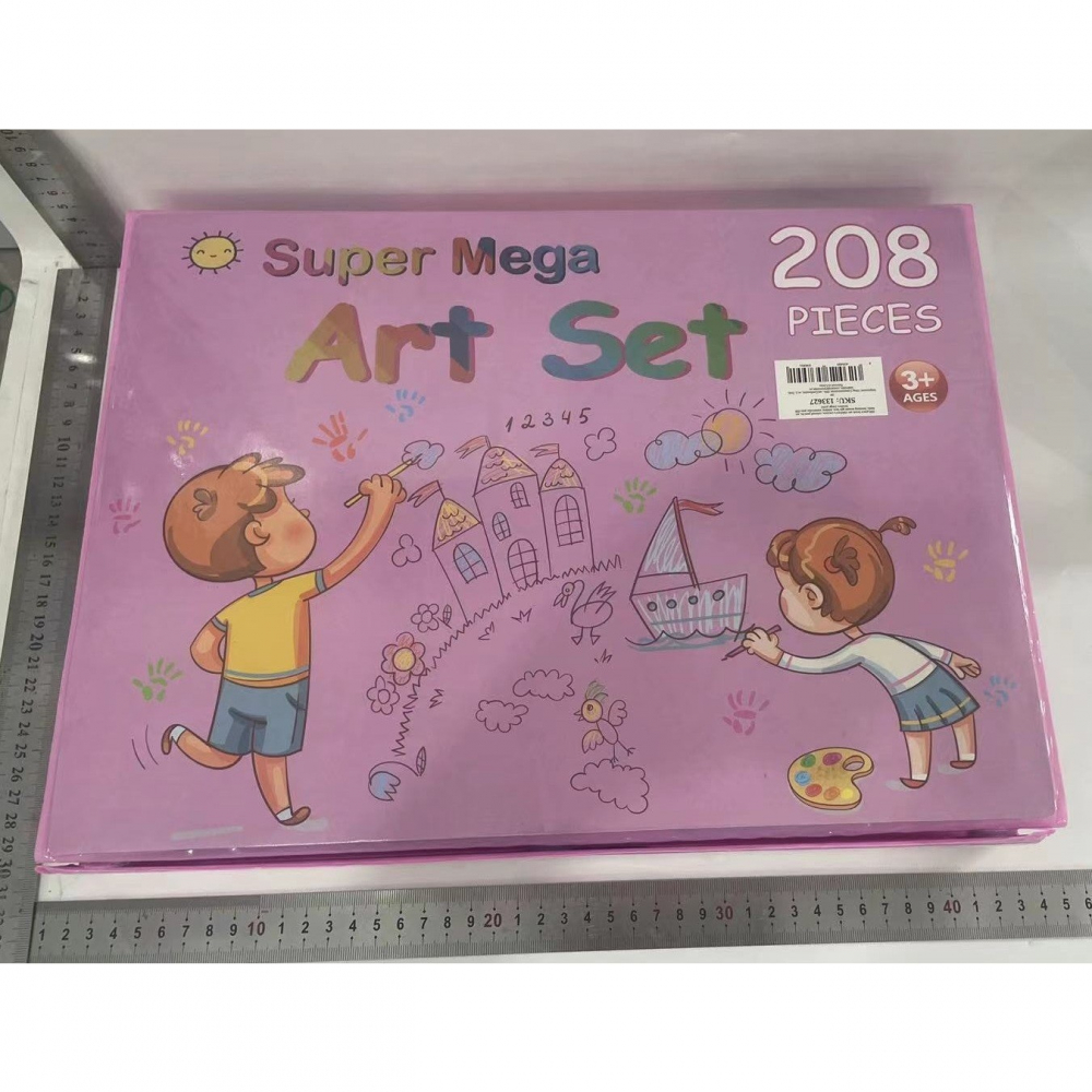 Set 208 piese, complet pentru pictura si desen, tip servieta, 3-12 ani, 40.5 x 5 x 30 cm, roz [3]