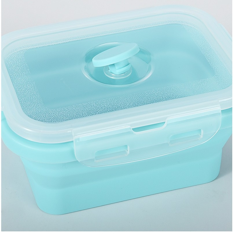 Set 3 caserole pliabile  din silicon, rezistenta la temperaturi ridicate, usor de depozitat si curatat, 350/500/800 ml, utilizare in cuptorul cu microunde, albastra [4]