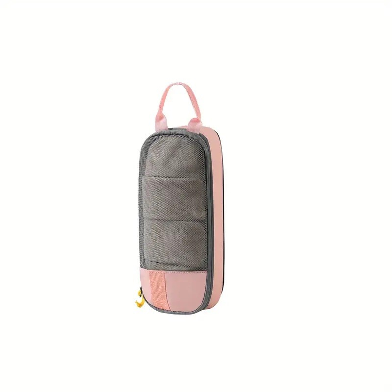 Set 3 genti de calatorie  pentru depozitare, compresibile, 3 dimensiuni, mic, mediu, mare, impermeabile, fermoar dublu, roz [3]