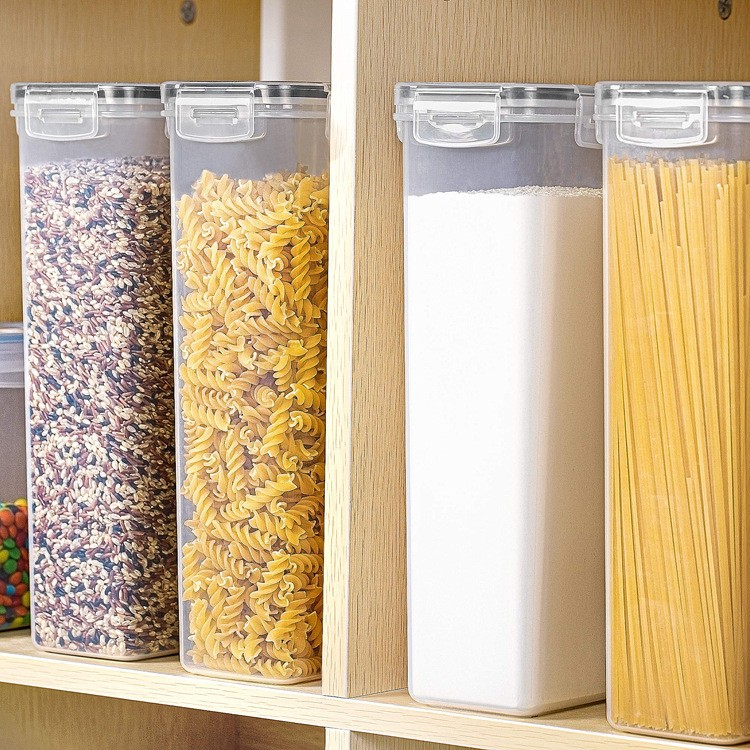 Set 4 recipiente din plastic, pentru alimente/obiecte, inchidere ermetica, 4 x 2.8l, transparent [4]
