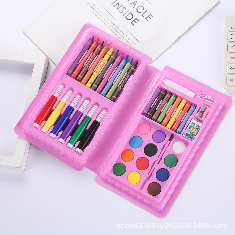 Set 42 piese de pictura si desen, tip penar, model pisicuta, 24.3 x 13 x 3 cm, roz [4]