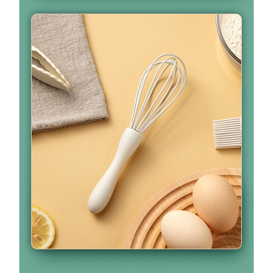 Set 5 ustensile de bucatarie, din silicon+inox, termorezistente, antiaderente, 28 x 26 x 2 cm, alb ivory [11]