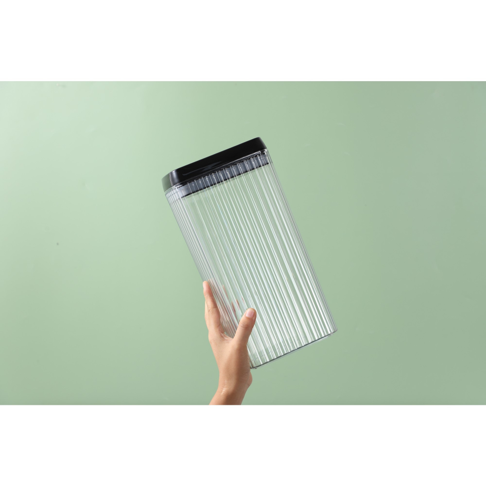 Set 6 recipiente din plastic, pentru alimente/obiecte, inchidere ermetica, textura ondulata, 4 x 1.5l, 2 x 3.3l, transparent [8]