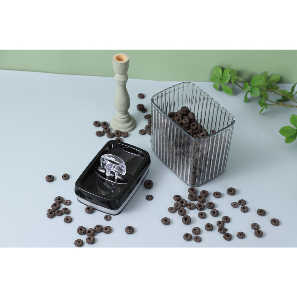 Set 6 recipiente din plastic, pentru alimente/obiecte, inchidere ermetica, textura ondulata, 6 x 1.5l, transparent [9]