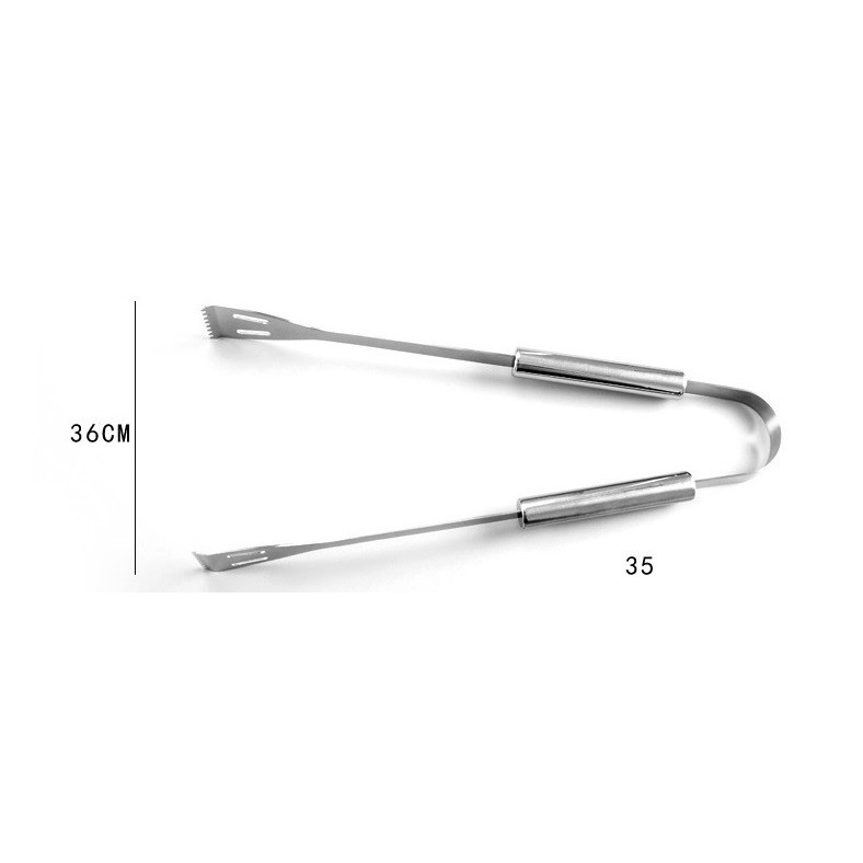 Set 9 ustensile pentru gratar, din otel inoxidabil, geanta oxford, argintiu [7]