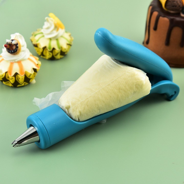 Set accesorii decorare prajituri si torturi, 5 capete pentru modele, 21.7x18.8 cm, ustensila manuala pentru ornare, albastru [5]