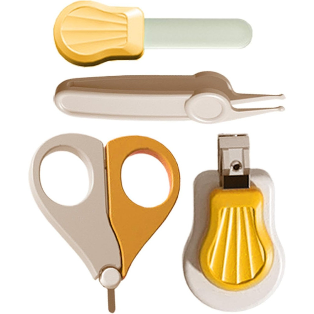 Set ingrijire unghii pentru bebelusi, cutie de depozitare in forma de ursulet, 10 x 9.5 cm, galben [3]