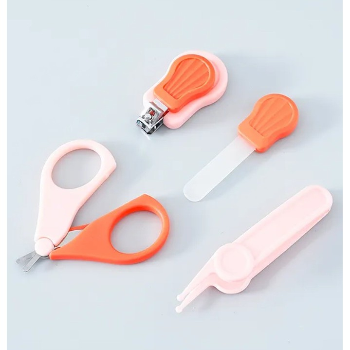 Set ingrijire unghii pentru bebelusi, cutie de depozitare in forma de ursulet, 10 x 9.5 cm, roz [2]