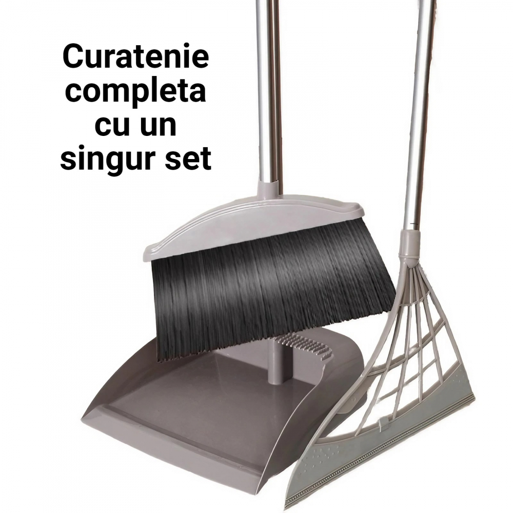 Set matura, faras cu coada si matura silicon, pentru uz casnic, plastic/otel, gri, 90 x 72 x 100 cm [6]