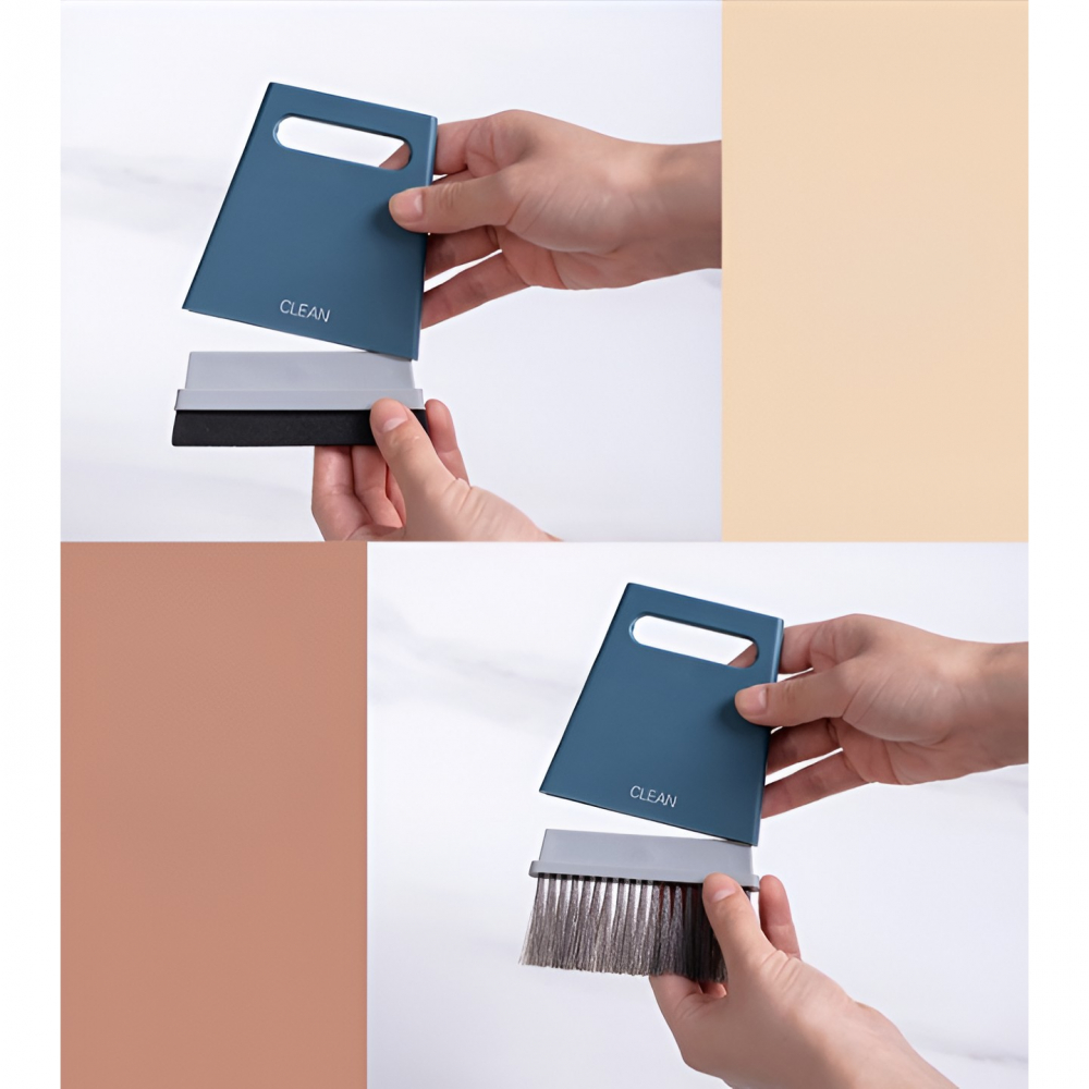 Set mini matura si faras, uz casnic, doua perii, pentru birou, bucatarie, casa, 19.5x13.8x3.6 cm, albastru [2]
