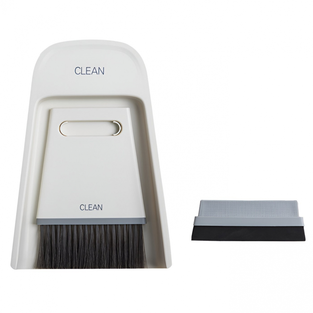 Set mini matura si faras, uz casnic, doua perii, pentru birou, bucatarie, casa, 19.5x13.8x3.6 cm, gri [1]