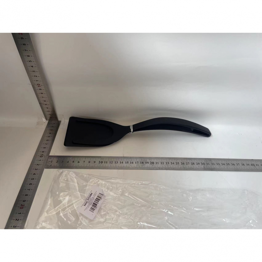 Spatula multifunctionala tip cleste, spatula cleste pentru gatit, silicon pp, pentru alimente, carne, paine, 31 x 8.5 cm negru [2]