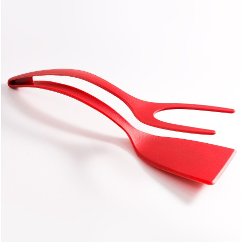 Spatula multifunctionala tip cleste, spatula cleste pentru gatit, silicon pp, pentru alimente, carne, paine, 31 x 8.5 cm rosu [1]