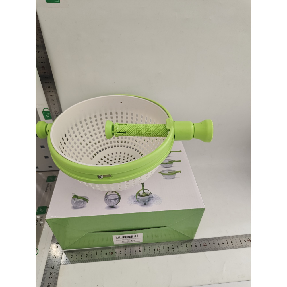 Strecuratoare multifunctionala rotativa, cu maner, material abs, 22x12 cm, maner 18 cm, cu ventuza pentru prindere sigura, practic si usor de folosit, verde [9]