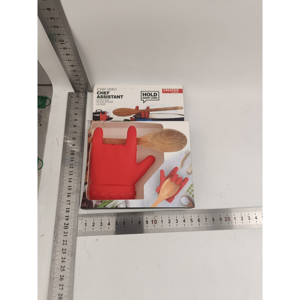 Suport capac anti- varsare, suport lingura pentru oala, model in forma de deget, din silicon, rosu [9]