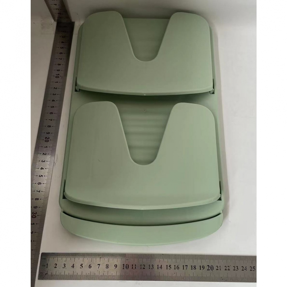 Suport de bucatarie, pentru capace/tocatoare, din plastic, colectare apa scursa, montare fara perfoarare, 33.3 x 20.7 x 3.5 cm, verde [6]