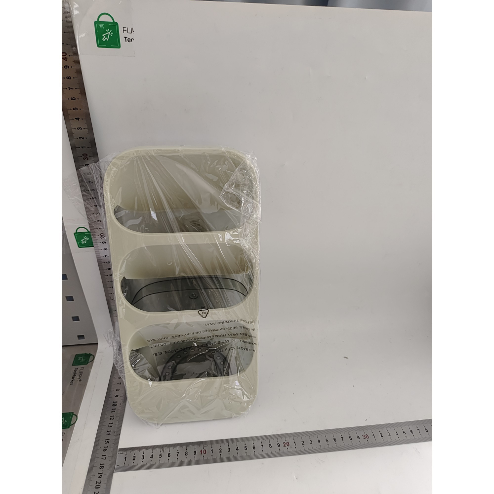 Suport - organizator pentru tacamuri, 3 compartimente, suport pentru cosmetica, ustensile, material pp durabil, 33 x 16 x 15 cm verde [6]