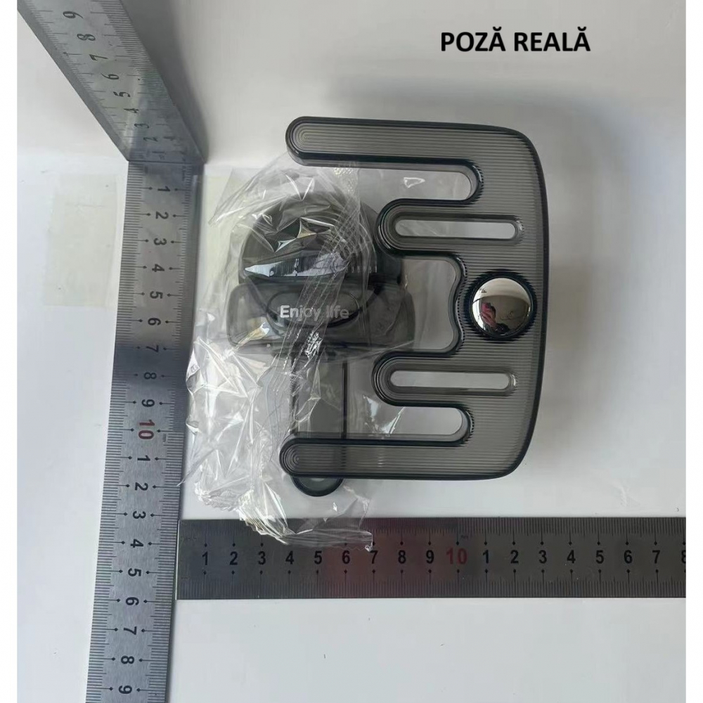 Suport pentru incaltamintea de casa, fara perforare, montare pe perete, prindere adeziva, 11.6x11x4.8cm, gri transparent [10]