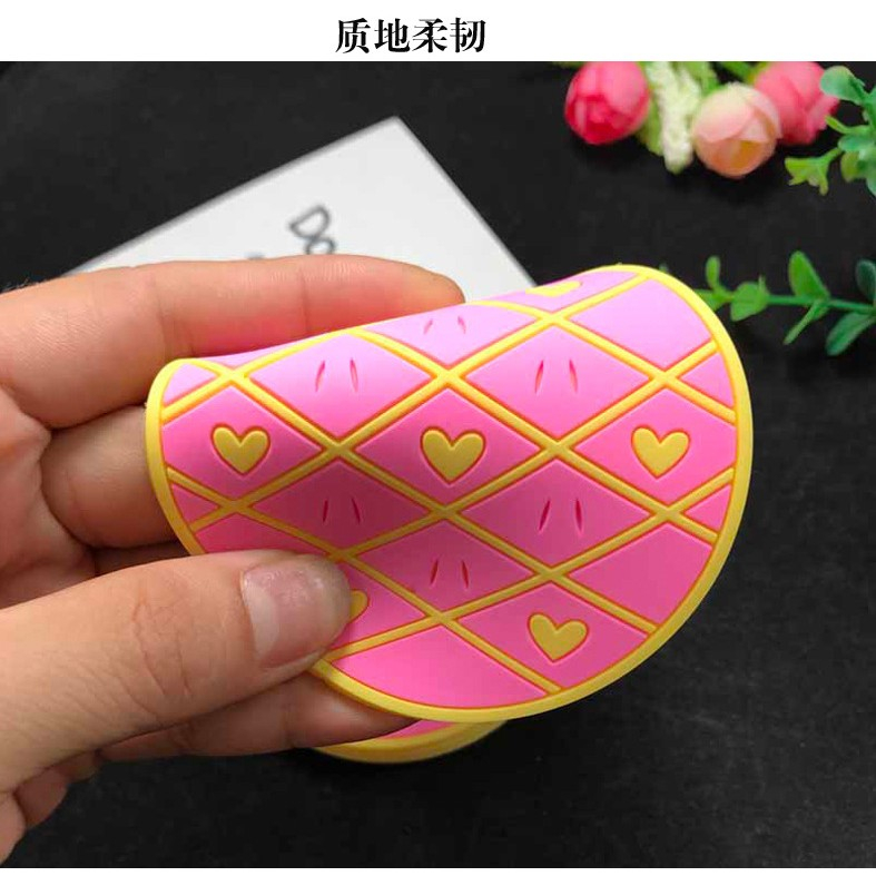 Suport pentru pahar, model ananas, din pvc, 12 x 9 cm, rezistent la caldura, roz [4]