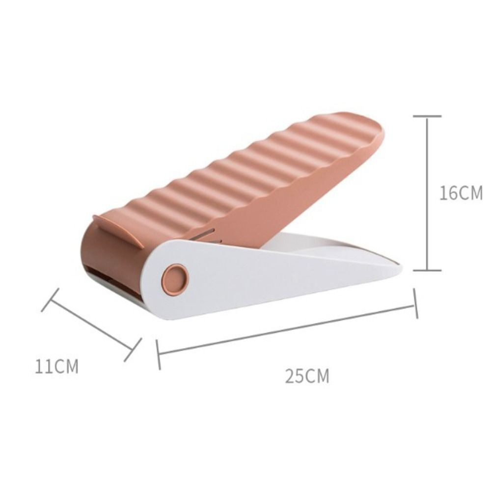 Suport pentru pantofi, cu două straturi, organizator, antiderapant și durabil, inălțime reglabilă, 25.5x11x7.5 cm, roz, 150 g [3]