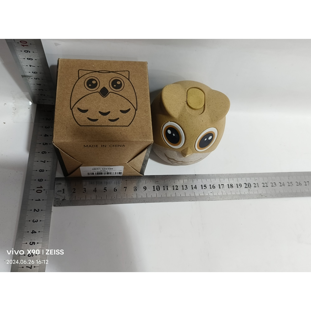 Suport pentru scobitori, model bufnita, multifunctional, 8.3x7.8 cm, portocaliu [2]