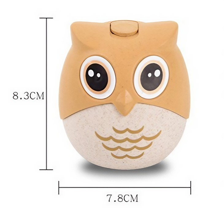Suport pentru scobitori, model bufnita, multifunctional, 8.3x7.8 cm, portocaliu [3]