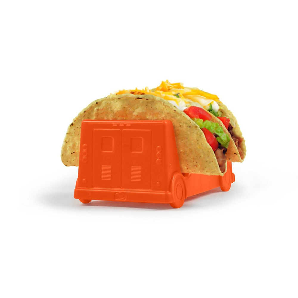 Suport pentru taco, model autobuz, 14 x 7.5 x 6.5 cm, din pp, portocaliu [8]