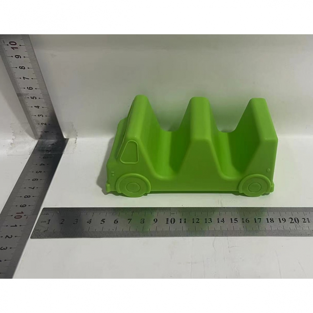 Suport pentru taco, model autobuz, 14 x 7.5 x 6.5 cm, din pp, verde [2]