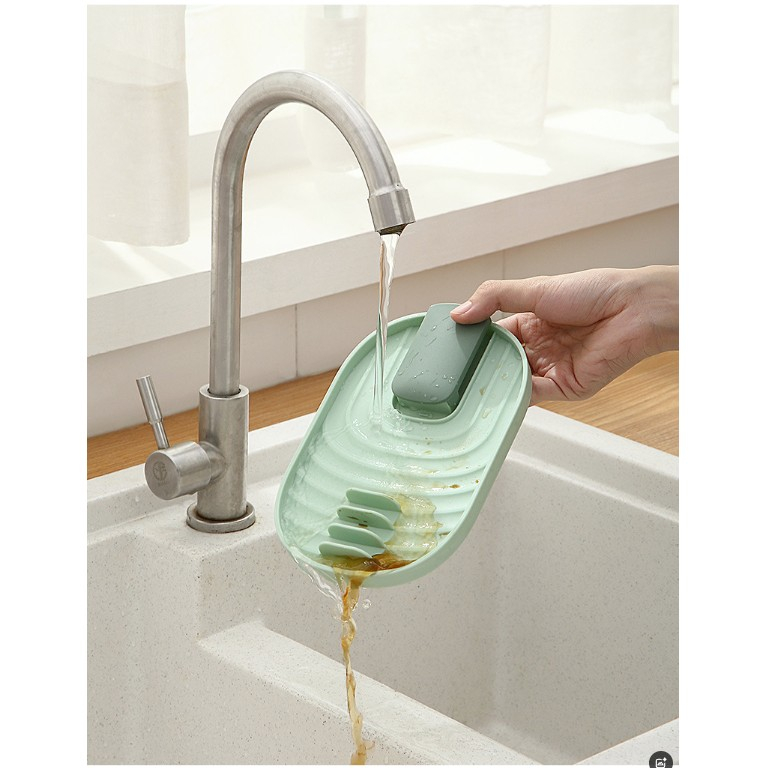 Suport pliabil, pentru capace, linguri, multifunctional, plasare pe blatul de bucatarie, 11.5 x 18 x 2.2 cm, albastru inchis [5]