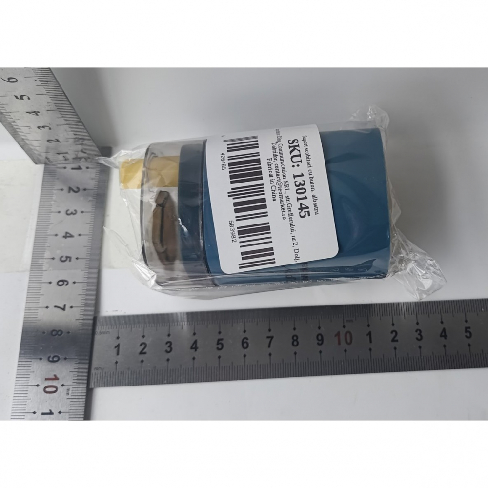 Suport scobitori, automat, cu buton si capac, din pp, 9.5x6 cm, albastru [7]