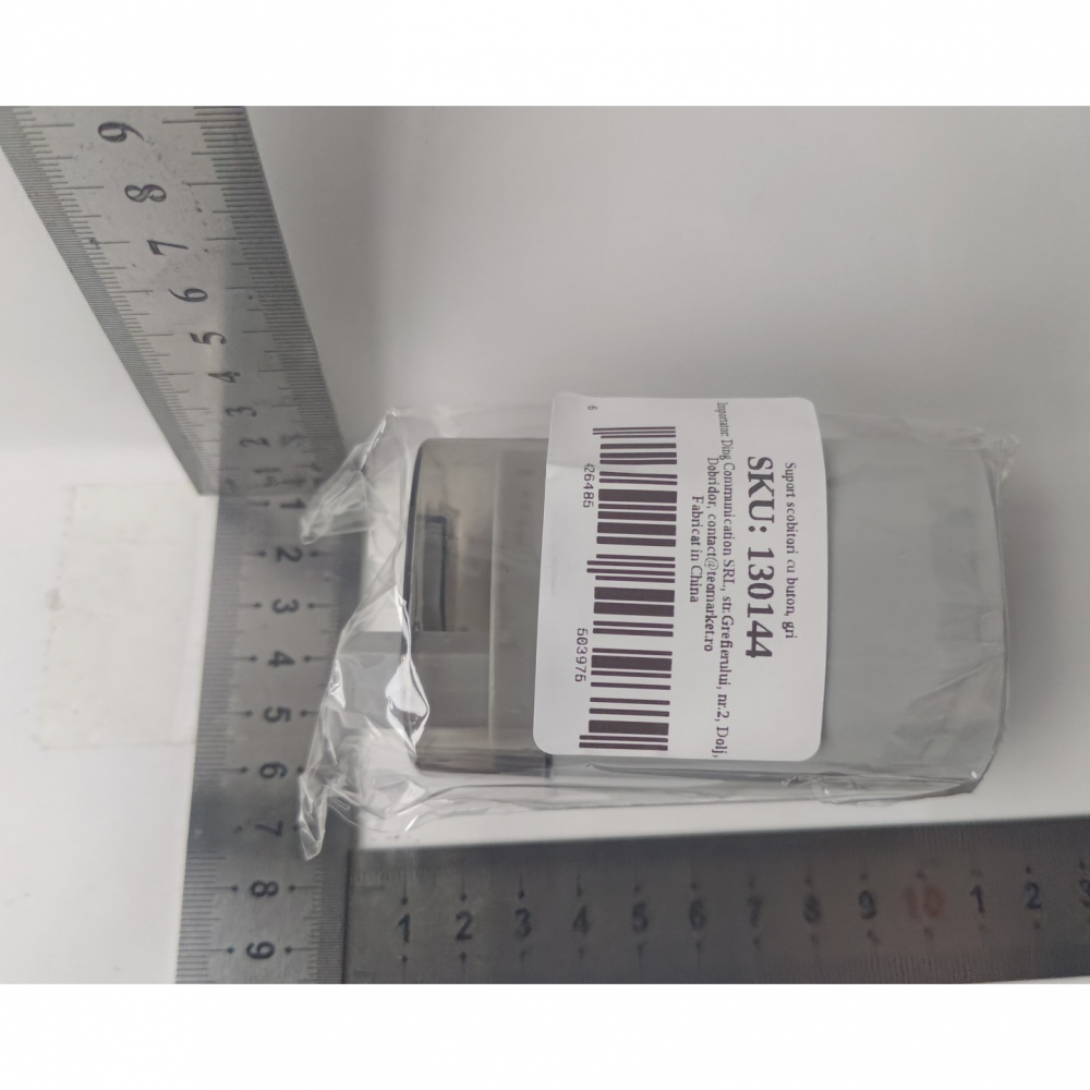 Suport scobitori, automat, cu buton si capac, din pp, 9.5x6 cm, gri [6]