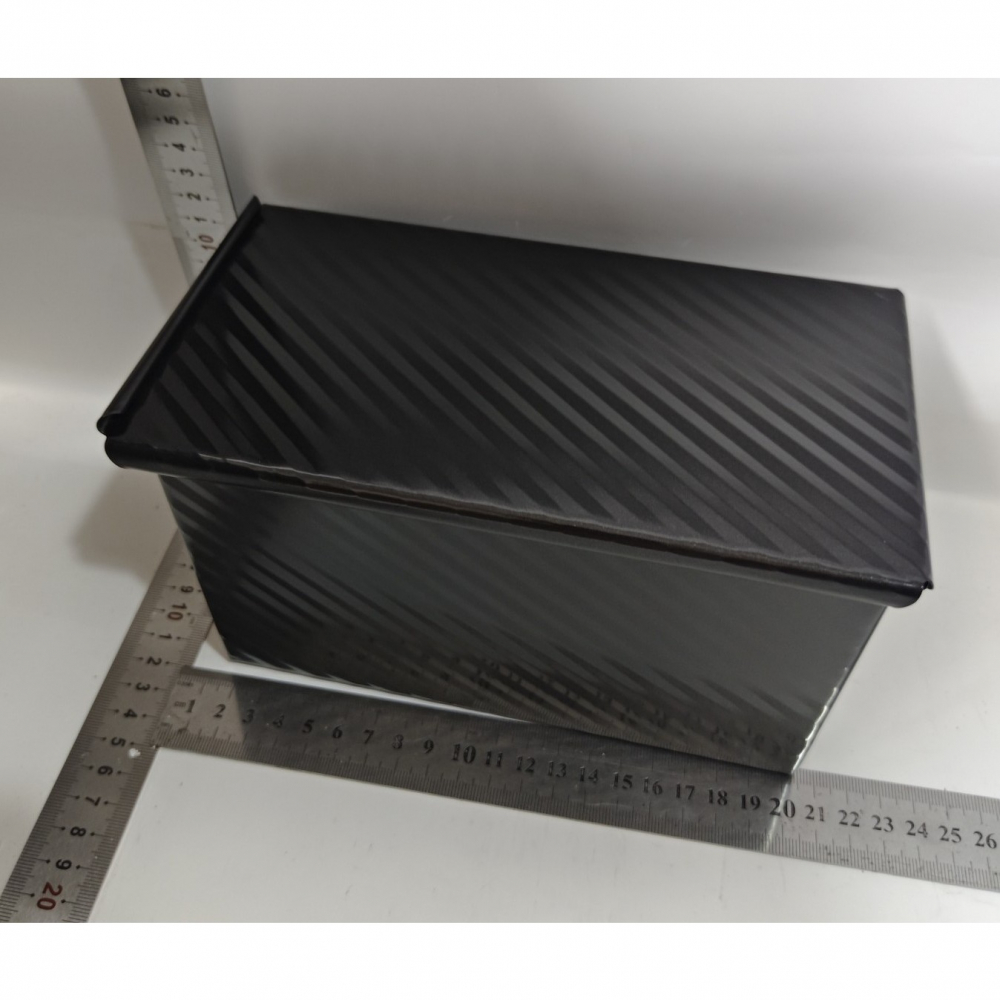 Tava pentru paine, din otel carbon, 450 g, cu capac, antiaderenta, 21 x 11 x 11.5 cm, negru [6]