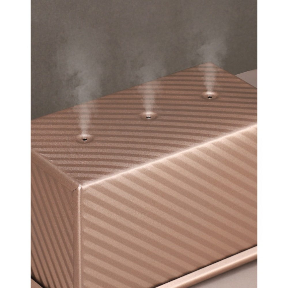 Tava pentru paine, din otel carbon, 450 g, cu capac, antiaderenta, 21 x 11 x 11.5 cm, roz auriu [3]