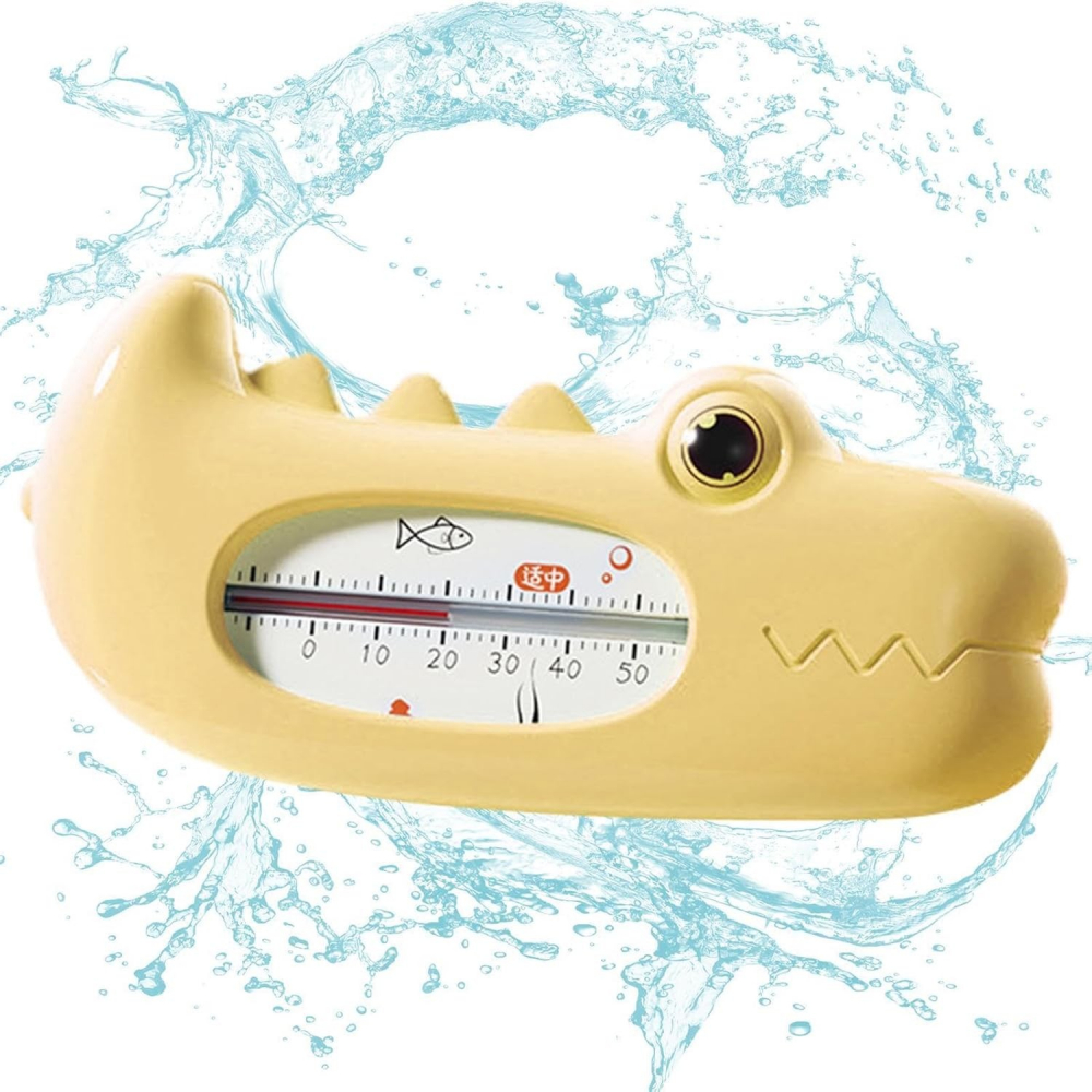 Termometru pentru baie, plutitor, rezistent la apa, multifunctional, model crocodil, 2.7x6.5x3.7 cm, galben [4]