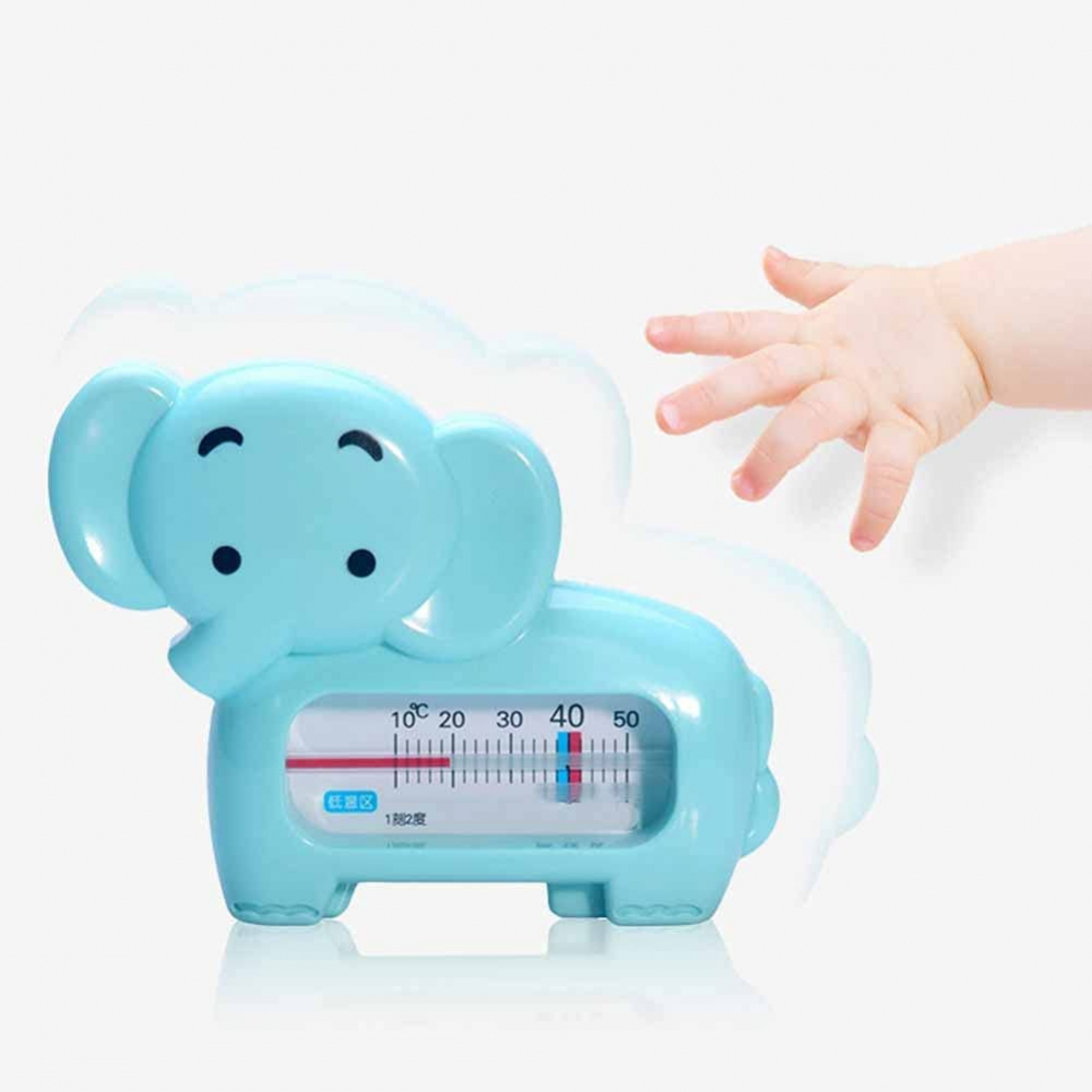 Termometru pentru baie, plutitor, rezistent la apa, multifunctional, model elefant, 11.5x9x2 cm, albastru [2]