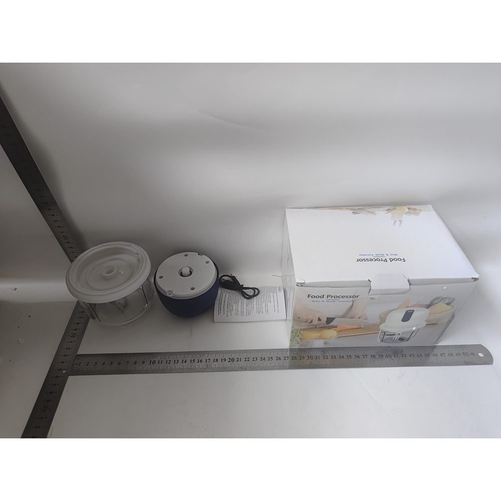 Tocator electric pentru bucatarie, model presa electrica pentru legume fructe carne umpluturi sosuri, otel inoxidabil, 14 x 10.5 x 10.5 cm, 350 ml, albastru inchis [6]