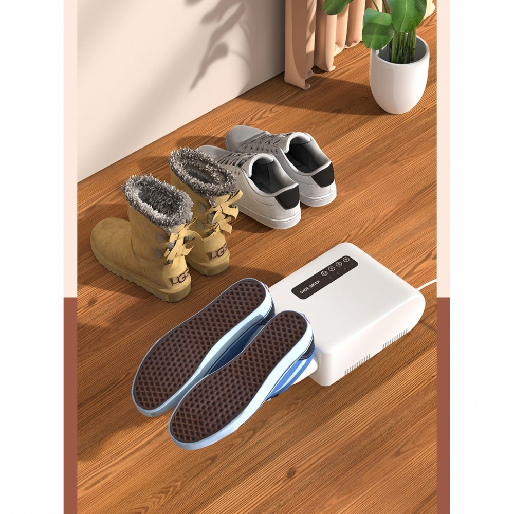 Uscator de pantofi, functie de uscare, dezinfectie, dezodorizare, montaj pe perete fara perforare, din pvc, silentios, timer, alb [6]