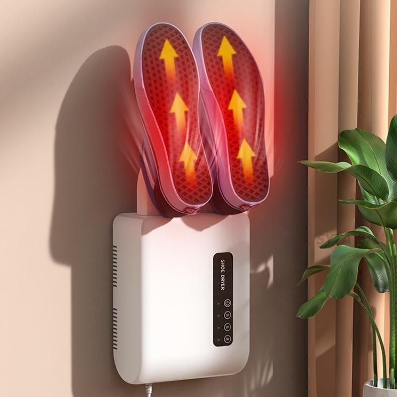 Uscator de pantofi, functie de uscare, dezinfectie, dezodorizare, montaj pe perete fara perforare, din pvc, silentios, timer, alb [2]