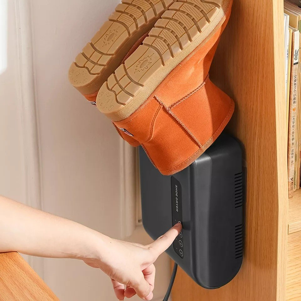 Uscator de pantofi, functie de uscare, dezinfectie, dezodorizare, montaj pe perete fara perforare, din pvc, silentios, timer, negru [2]