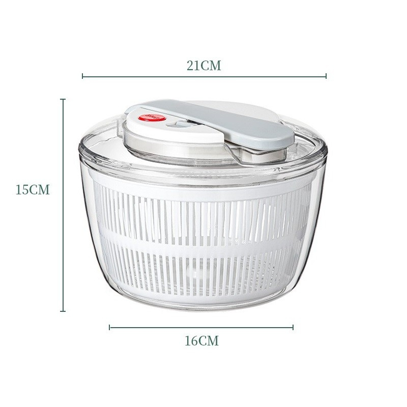 Uscator manual pentru salata si verdeturi, plastic, 16x15x21 cm, capacitate 3l, alb [5]