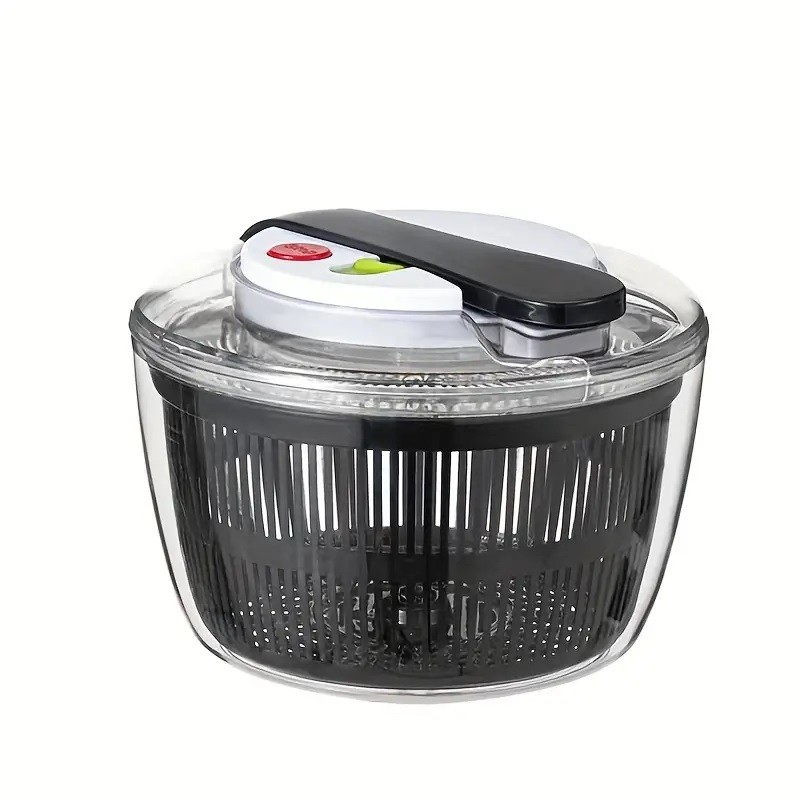 Uscator manual pentru salata si verdeturi, plastic, 16x15x21 cm, capacitate 3l, negru [8]