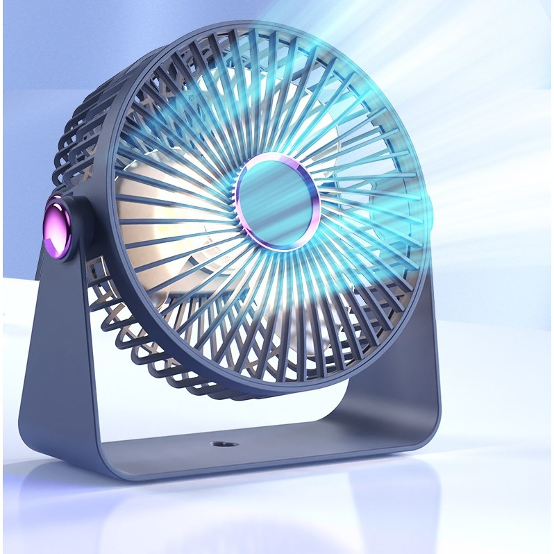 Ventilator 2in1, de masa/de perete, incarcare usb, 3.7 v, 4.5 w, 1200 mah, 17.5 x 17 x 7.6 cm, albastru fumuriu [5]