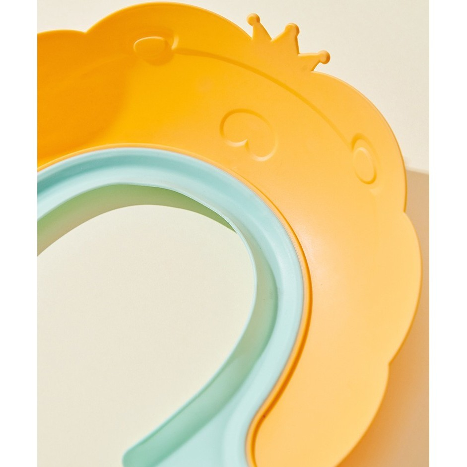 Viziera de protectie baie pentru copii, fippy, model coronita leu, dimensiune ajustabila, durabil, usor de curatat, impotriva samponului, pentru ochi si urechi, tpe+pp, 21x20.5 cm, portocaliu [6]