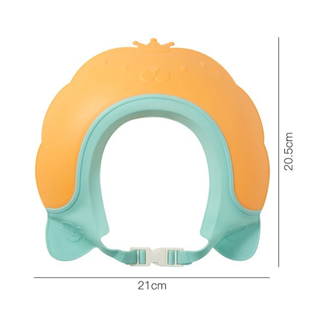 Viziera de protectie baie pentru copii, fippy, model coronita leu, dimensiune ajustabila, durabil, usor de curatat, impotriva samponului, pentru ochi si urechi, tpe+pp, 21x20.5 cm, portocaliu [10]
