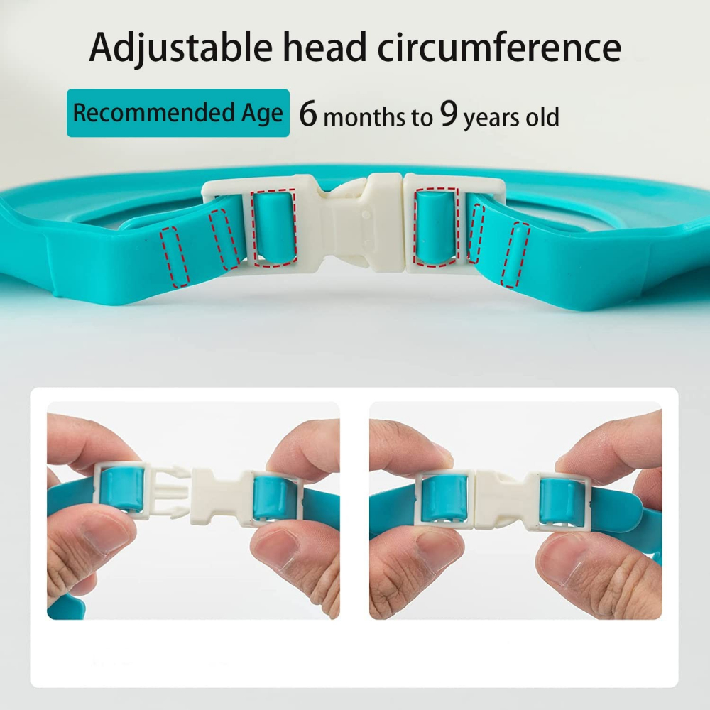 Viziera de protectie baie pentru copii, fippy, model hipopotam, dimensiune ajustabila, durabil, usor de curatat, impotriva samponului, pentru ochi si urechi, tpe+pp, 22x21 cm, albastru [4]